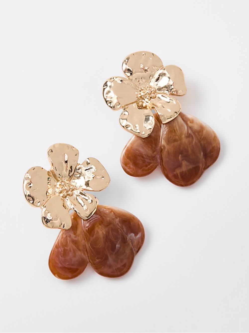 LOFT Floral resin statement Drop Earrings